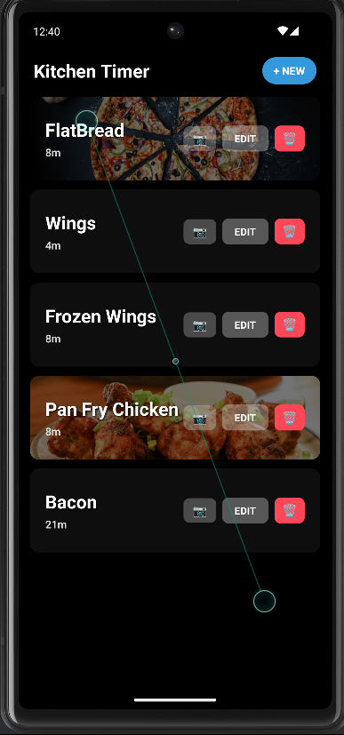 Kitchen Timer App UI